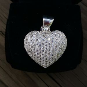 925 Silver Heart Pave Zirconia Pendant